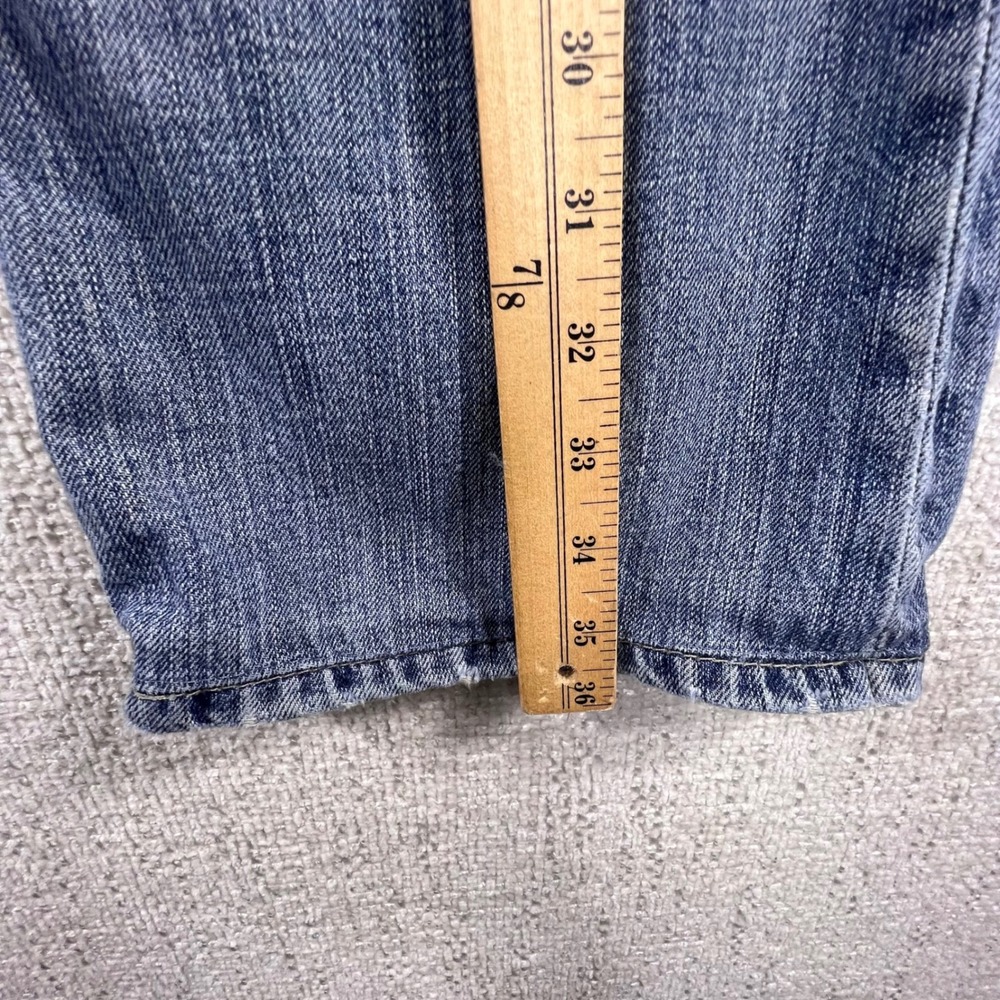 BKE Starlite Low Rise Bootcut Distressed‎ Jeans Medium Wash Blue Mens 30x31.5 - Picture 6 of 11